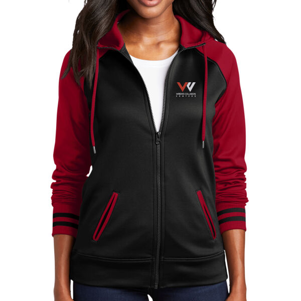   - Ladies Sport Wick ® Varsity Fleece Full Zip Hooded Jacket Thumbnail