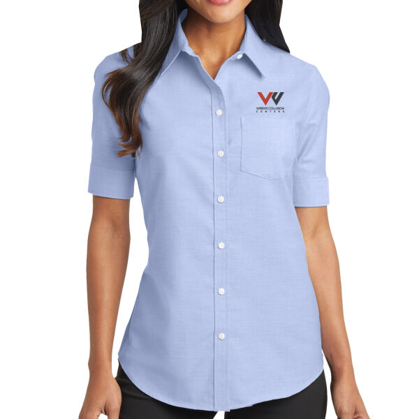   - Ladies Short Sleeve SuperPro ™ Oxford Shirt Thumbnail